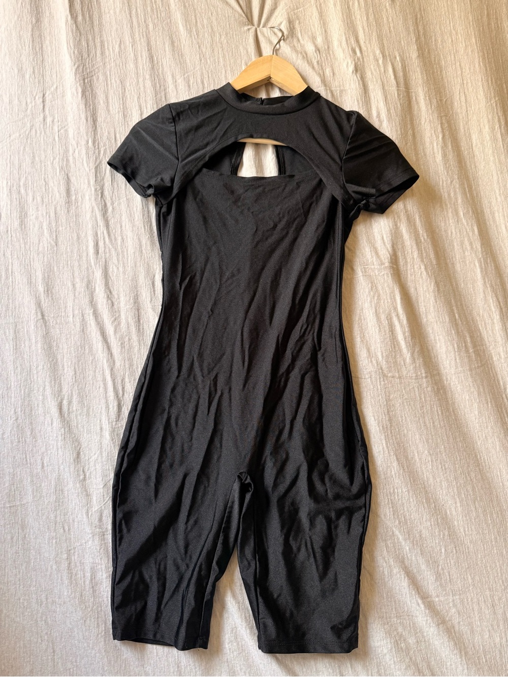 Love Nation Black Short-Sleeve Cutout Romper